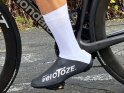 VELOTOZE Shoe Covers Aero TT tall | black / white M (40.5 - 42.5)