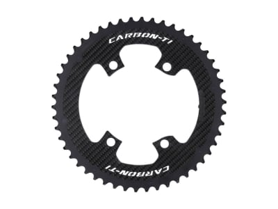 CARBON-TI Kettenblatt X-CarboRing EVO 4-Arm LK 110 asymmetrisch | Dura Ace FC-R9200-P Powermeter Kurbel 50 Zähne | außen