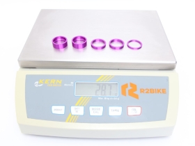 CHRIS KING Spacer Set 2 Aluminium | 1 1/8" | 3D lila