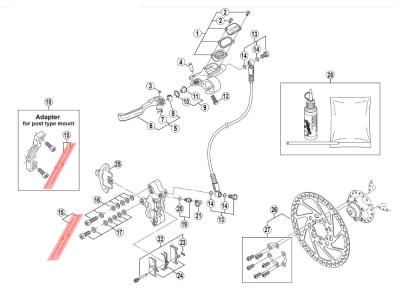 2x Anelli Di Sicurezza Per Viti Freno Shimano, Universali, Plastica Nera
