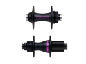 CHRIS KING Hub Set Road R45D Gen 4 Stainless Steel Center Lock | Thru Axle | Freehub Shimano / SRAM | 28 Holes | TwoTone - black / pink
