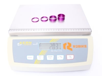 Kit D'entretoises Pour Casque De Direction Vélo Wolf Tooth - Violet, Alu, 3/5/10/15mm