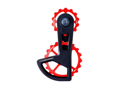 CYCLINGCERAMIC Oversized Derailleur Cage Race 4-Spoke for Shimano 105 | red
