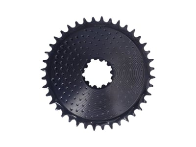 ALUGEAR Chainring round AERO Golfball Direct Mount | 1-fach narrow-wide SRAM 3-Loch Road/CX/Gravel | black 54 Teeth