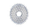 ALUGEAR Chainring oval AERO Golfball Direct Mount | 1-fach narrow-wide SRAM 3-Loch Road/CX/Gravel | silver 52 Teeth
