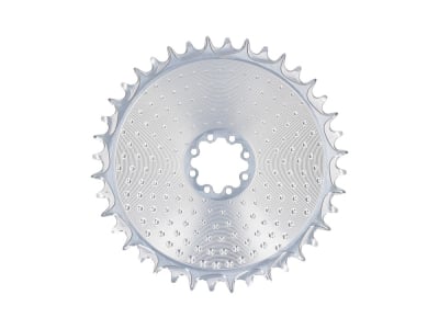 ALUGEAR Chainring round AERO Golfball Direct Mount | 1-fach narrow-wide SRAM 8-Loch Road/CX/Gravel | silver 34 Teeth