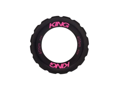 CHRIS KING Center Lock Ring External Spline | Two Tone schwarz / pink