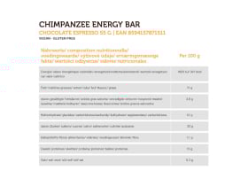 CHIMPANZEE Energybar Chocolate Espresso | 55g bar