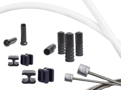 CAPGO Shift Cable Set Blue Line | Shimano MTB & Road | white