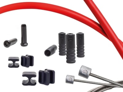 CAPGO Shift Cable Set Blue Line | Shimano MTB & Road | red