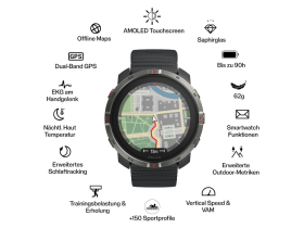 POLAR Grit X2 Smartwatch | Night Black | S-L