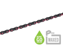 KMC pre-waxed Kette DLC12 Go Wax inkl. Kettenschloss | 12-fach | 126 Glieder | Schwarz-Pink