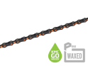 KMC pre-waxed Chain DLC12 Go Wax incl. Chain Lock | 12-speed | 126 links | Black-Orange