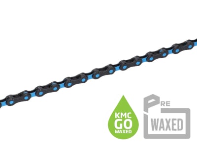 KMC pre-waxed Chain DLC12 Go Wax incl. Chain Lock | 12-speed | 126 links | Black-Blue