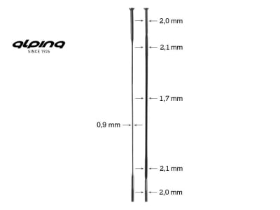 ALPINA Speiche Hyperlite Flat Aero Straightpull schwarz | 250 mm