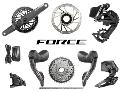SRAM Force AXS HRD E1 Rennrad Gruppe 2x12 | 48-35 Zähne 160 mm 10 - 36 Zähne Paceline Rotor 160 mm | Center Lock (vorn und hinten) ohne Innenlager
