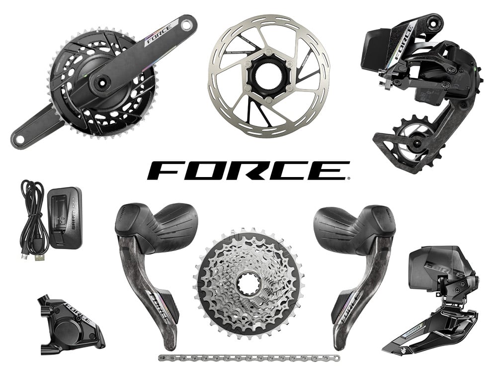 パーツ Sram Force AXS 165mm w/BB SRAM Force AXS Wide Power Meter Crankset - 165mm, 2x 12