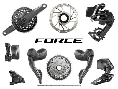 SRAM Force AXS HRD E1 Road Groupset 2x12 | AXS Powermeter Crankset | 48-35 Teeth 165 mm 10 - 36 Teeth without Disc Brake Rotors SRAM DUB | BSA 68 mm | 73 mm