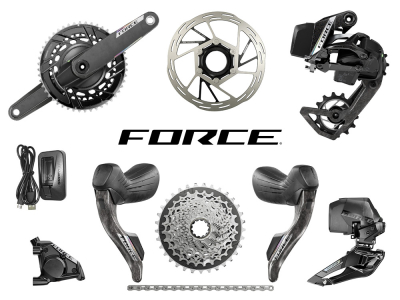 SRAM Force AXS HRD E1 Road Groupset 2x12 | AXS Powermeter Crankset | 48-35 Teeth 172,5 mm 10 - 33 Teeth Paceline XR Rotor 160 mm | Center Lock (front and rear) SRAM DUB | BSA 68 mm | 73 mm