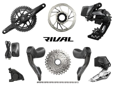 SRAM Rival AXS HRD E1 Rennrad Gruppe 2x12 | AXS Powermeter Kurbel | 46-33 Zähne