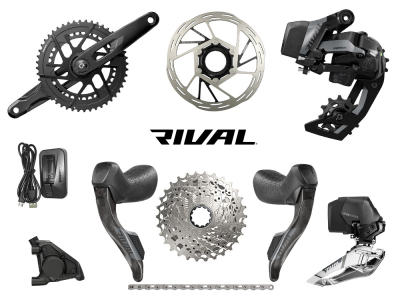 SRAM Rival AXS HRD E1 Road Group 2x12 | AXS Powermeter Crankset | 48-35 Teeth 160 mm 10 - 36 Teeth Paceline XR Rotor 160 mm | Center Lock (front and rear) SRAM DUB | BSA 68 mm | 73 mm