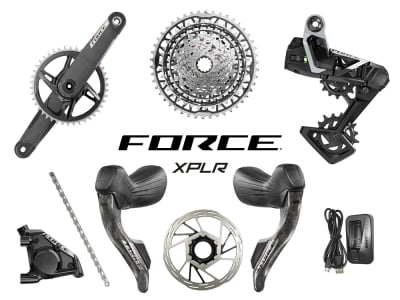SRAM Force XPLR AXS Wide HRD E1 Gravel Gruppe 1x13 165 mm Paceline Rotor 160 mm | Center Lock (vorn und hinten) SRAM DUB Wide | BSA 68 mm