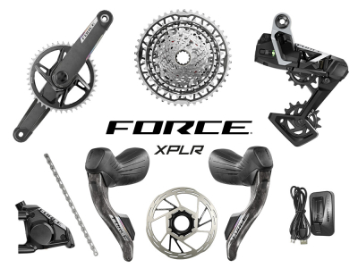 SRAM Force XPLR AXS Wide HRD E1 Gravel Gruppe 1x13 | AXS Powermeter Kurbel 175 mm ohne Bremsscheiben ohne Innenlager