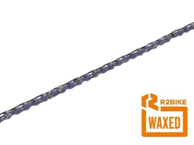 R2BIKE pre-waxed SRAM Force Chain incl. Chain lock Flattop | HollowPin E1 | 12- / 13-speed | 126 links | purple