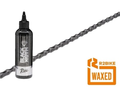 R2BIKE pre-waxed SAVER PACK | SHIMANO CN-M9100 Chain + REX Black Magik Drip Wax | 12-speed | 126 links | silver