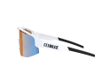 BLIZ Sunglasses Matrix Small Matte White | Nordic Light Coral Orange Mirror Blue