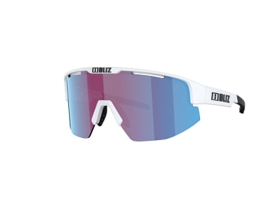 BLIZ Sunglasses Matrix Small Matte White | Nordic Light Rose-Violet Mirror Blue