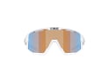 BLIZ Sunglasses Fusion Matte White | Nordic Light Coral-Orange Mirror Blue
