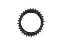 GARBARUK Chainring MTB Oval 1-speed narrow-wide Thread Mount | Aero for XX / XX SL Powermeter Spider | 0 mm Offset | black 36 Teeth