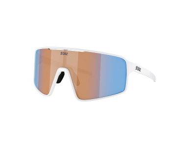 BLIZ Sunglasses P001 Matte White | Nordic Light Coral-Orange Mirror Blue 38 (L)