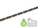 KMC pre-waxed Chain DLC11 Go Wax incl. Chain Lock | 11-speed | 118 links | Black-Orange