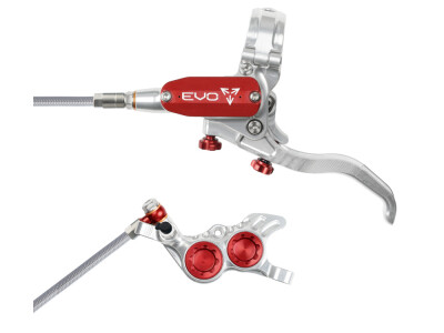 HOPE Scheibenbremse EVO GR4 | einzeln | silber/rot Hinterradbremse Stahlflex