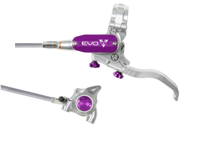 HOPE Scheibenbremse EVO X2 FM | einzeln | silber/lila Hinterradbremse Stahlflex