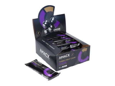 AMACX Bar Turbo Fruit Chew Cassis| 12 Bar Box