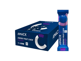 AMACX Energieriegel Fruit Chew Cassis | 12 Riegel Box