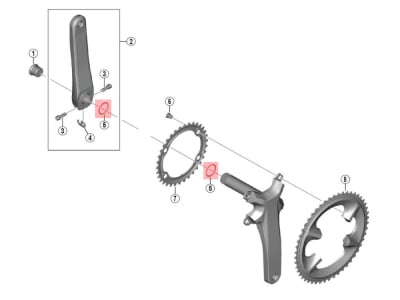 Kit O-Ring Distanziali Per Movimento Centrale Shimano Hollowtech II, Larghezza 5 Pollici - Foto 3
