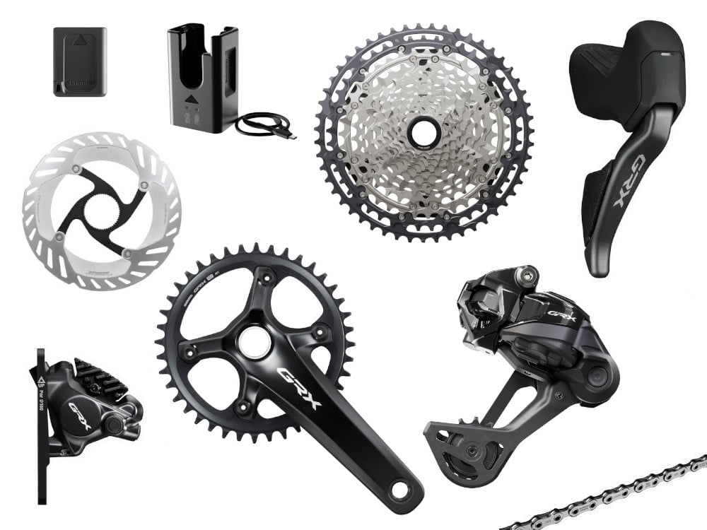 シマノSHIMANOSGTECHNICAL EDITION H2.75 90NY SHIMANO GRX Di2 827 Complete Group 1x12 | 172,5 mm 42 Teeth / 10-51 Te