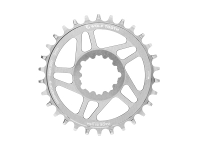 WOLF TOOTH Chainring Direct Mount Drop-Stop B | 1-speed SRAM 3-bolt BOOST 52 mm | raw silver 32 Teeth
