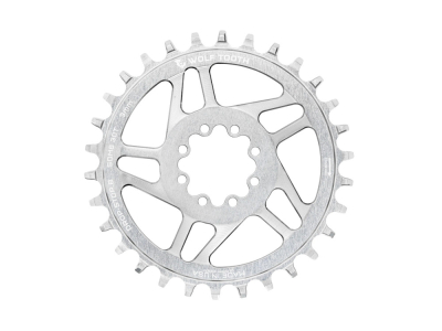 WOLF TOOTH Kettenblatt Direct Mount Drop-Stop B | 1-fach SRAM 8-Loch BOOST 55 mm | raw silver 30 Zähne