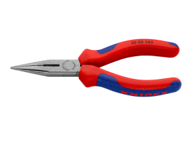 KNIPEX Flachrundzange mit Schneide verchromt schwarz...