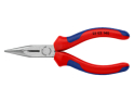 KNIPEX Flachrundzange mit Schneide verchromt schwarz atramentiert | kurz 140 mm