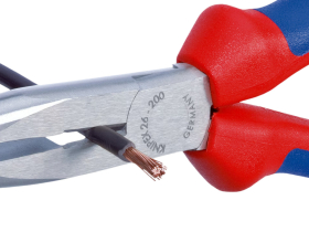 KNIPEX Flachrundzange mit Schneide schwarz atramentiert |...