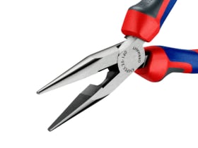 KNIPEX Flachrundzange mit Schneide verchromt schwarz...