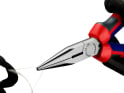 KNIPEX Long Nose Pliers with Cutter chromed black atramentized | short 160 mm