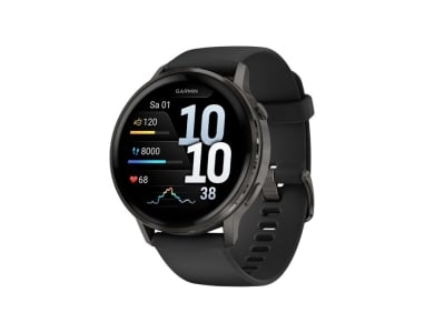 GARMIN Venu 4 | GPS Multisport Smartwatch | 45 mm | Schwarz / Schiefergrau mit Silikon-Armband Schwarz