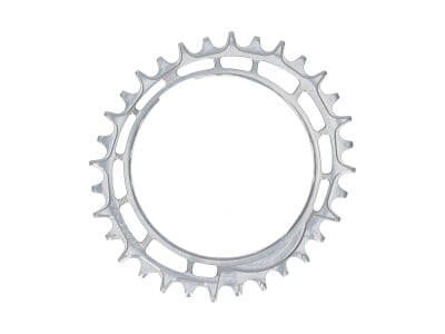 GARBARUK Kettenblatt MTB Oval 1-fach narrow-wide Thread Mount für XX / XX SL Powermeter Spider | 0 mm Offset | silber 34 Zähne